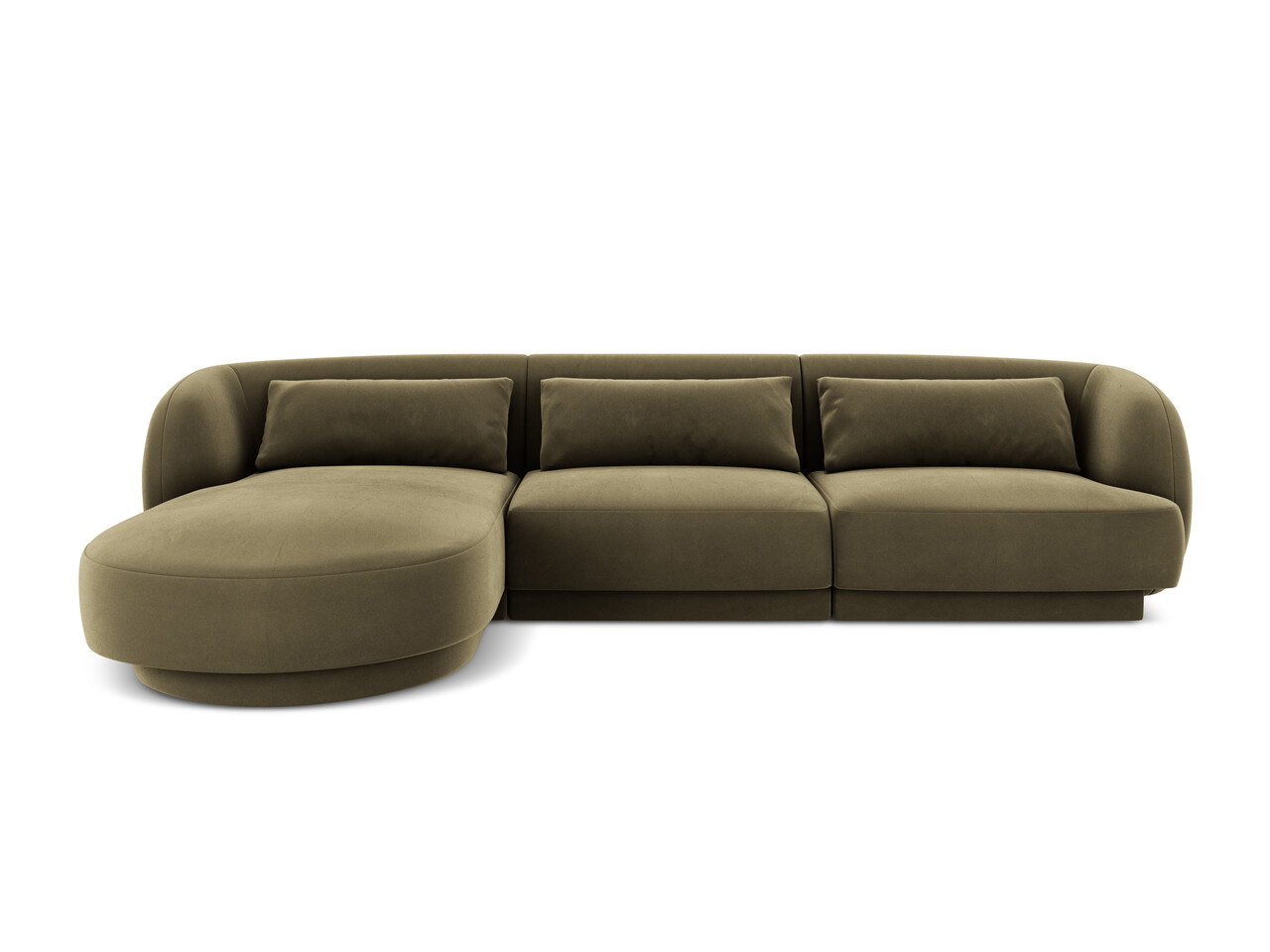Coltar stanga 4 locuri, Tulum, Cosmopolitan Design, 255x156x70 cm, catifea, verde - imagine 7